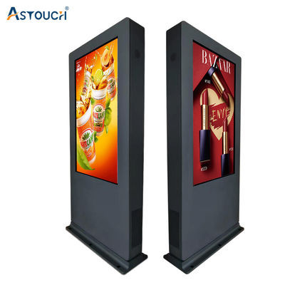 55 Inch Outdoor Digital Signage Totem 4K IP65 Floor Free Standing