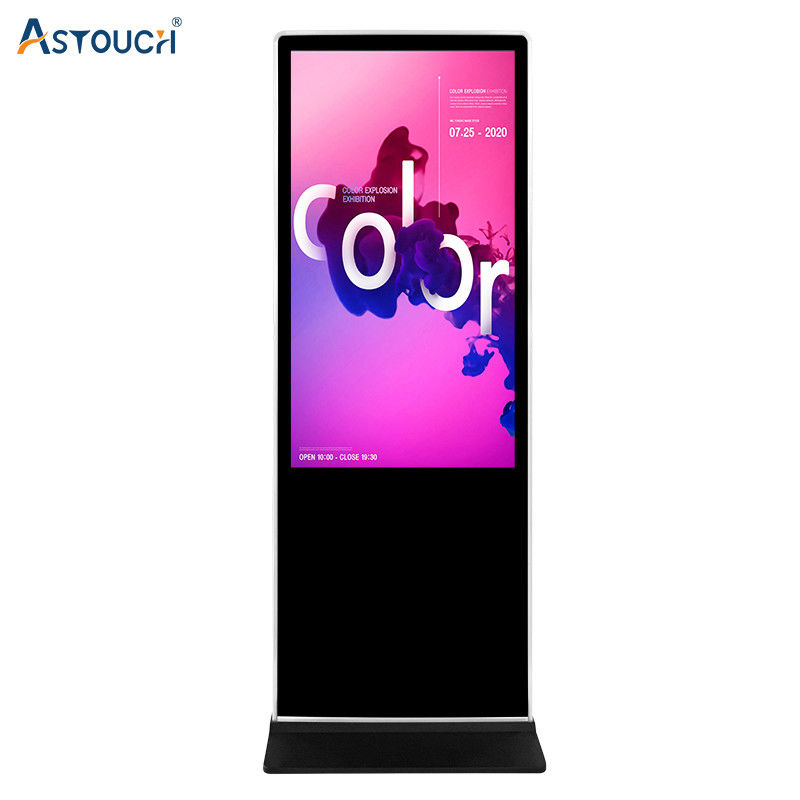 75" Floor Standing Digital Kiosk Signage 6ms With IR Touch