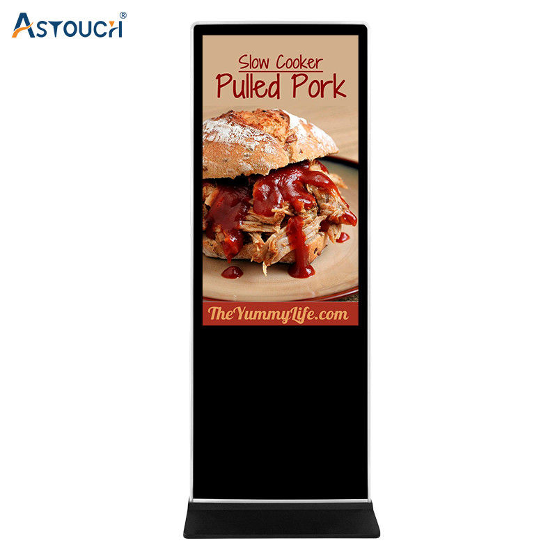 50HZ / 60HZ Display Digital Signage Wifi Floor Stand Lcd Advertising 65 Inch
